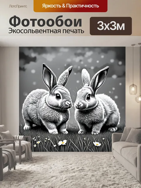 Фотообои животные в стиле рисунок углём