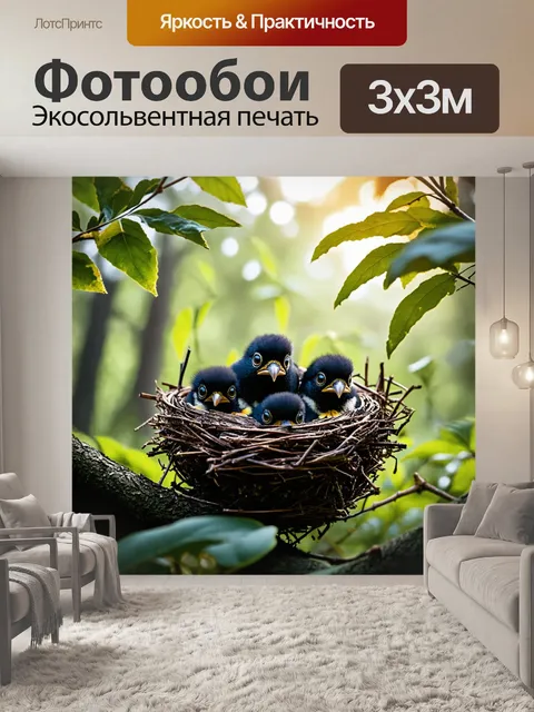 Фотообои гнездо черного дрозда