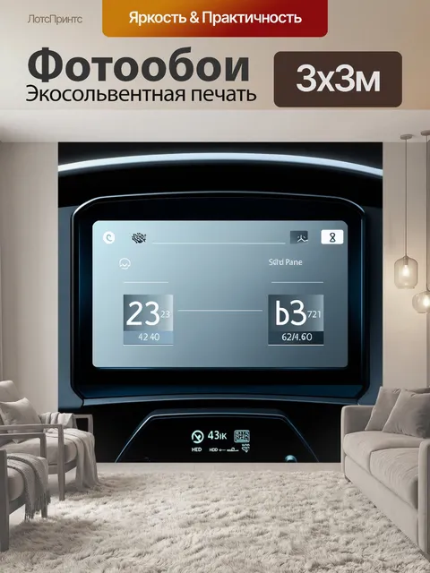 Фотообои минималистская панель приборов в электрическом автомобиле