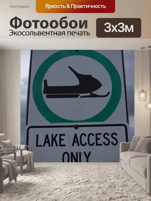 Фотообои Дорожный знак на снегоходах доступа
