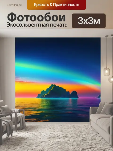 Фотообои пейзаж с моря разноцветный