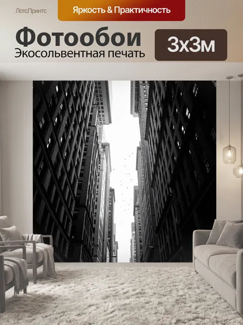 Фотообои Черно-белый городской каньон