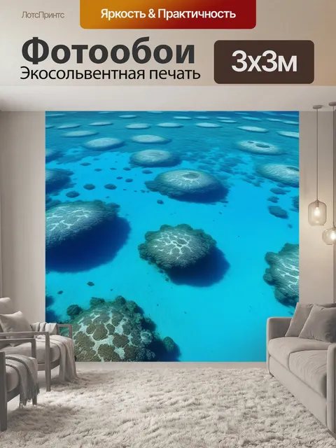 Фотообои плавание в прозрачной морской воде