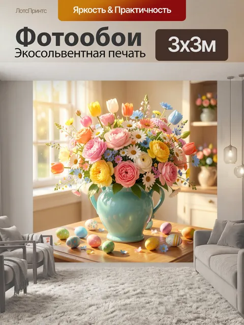 Фотообои Весенний букет в керамическом кувшине
