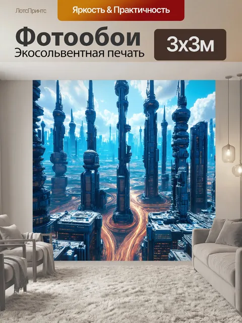 Фотообои космический город в будущем