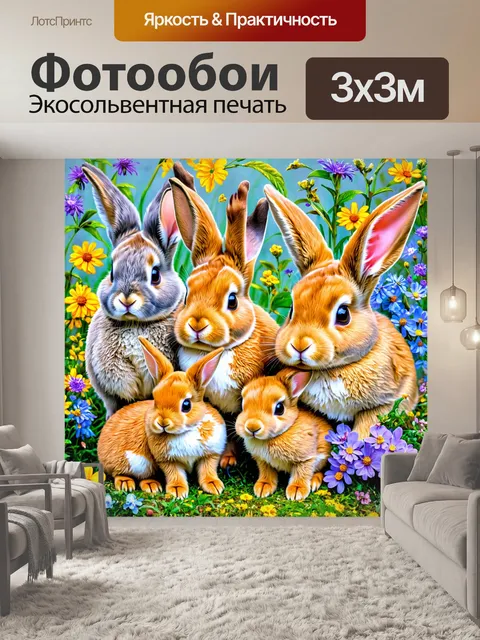Фотообои животные в стиле лоскутный коллаж с изображением семейства животных