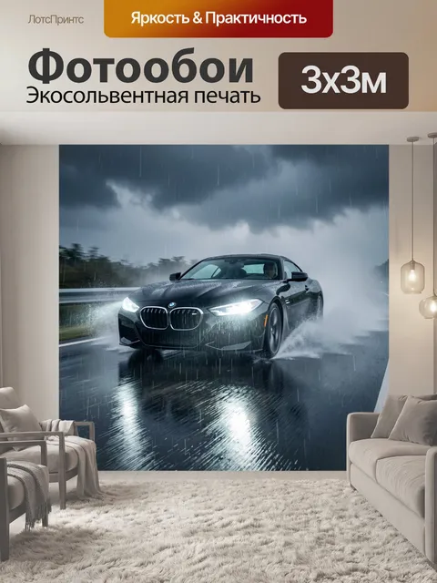 Фотообои Спортивное купе в дождь