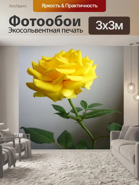 Фотообои Желтая роза