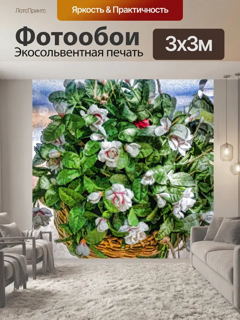 Фотообои Висячие корзины цветов