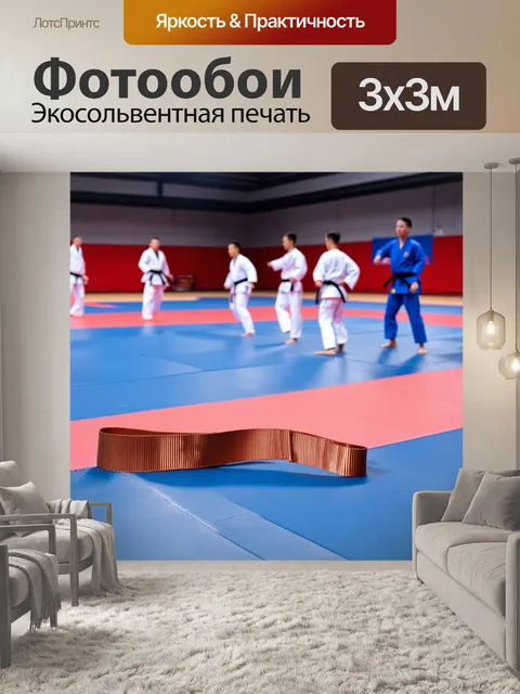Фотообои огромный спортивный зал с матами