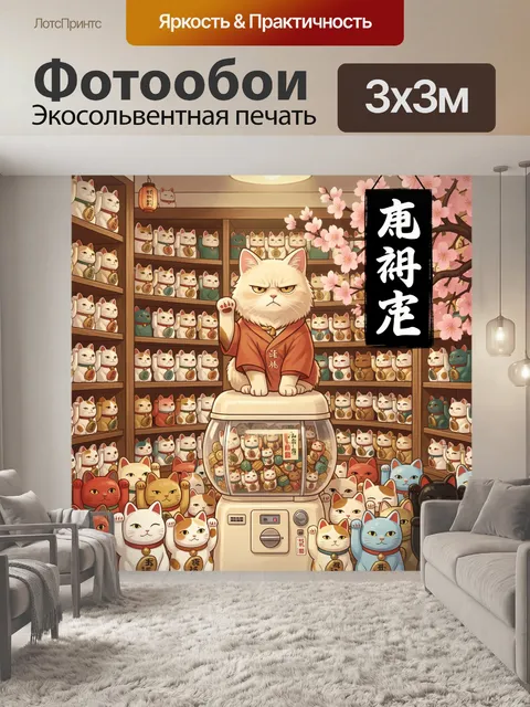 Фотообои Сад манэки-неко с сакурой