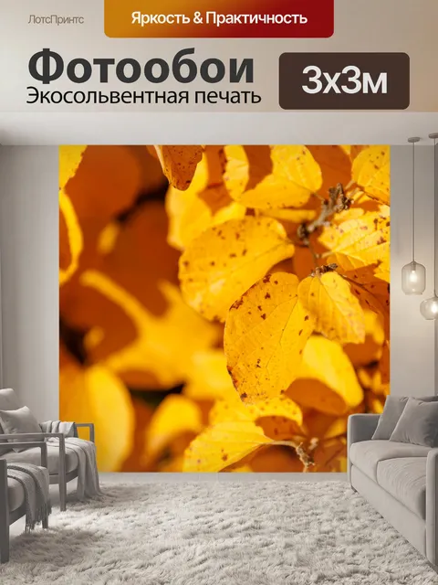 Фотообои Желтые осенние листья