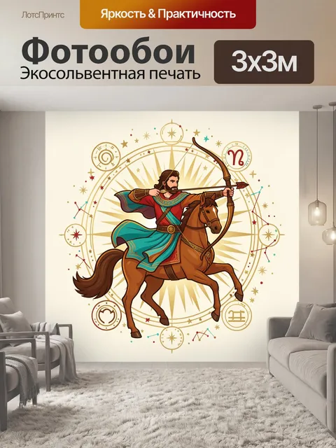 Фотообои Лучник Стрелец на коне