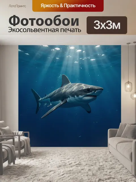 Фотообои Акула в глубинах океана