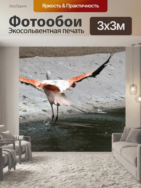 Фотообои Розовый Фламинго