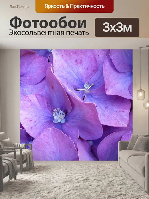 Фотообои Розовый гортензии