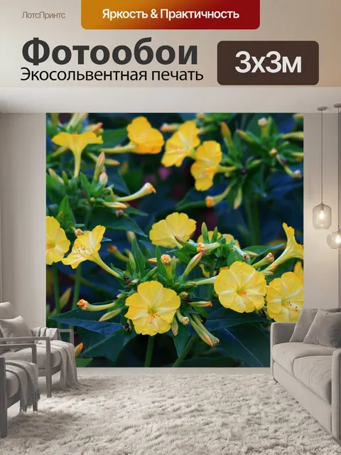 Фотообои сорняков с желтыми цветами
