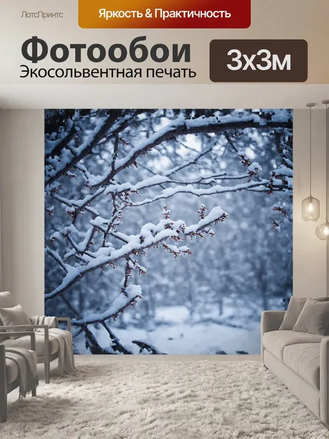 Фотообои **снегом окутанные ветви**