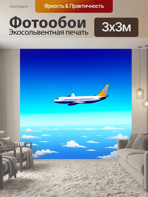 Фотообои пассажирский самолет на высоте