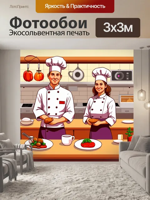 Фотообои в стиле плоский, с иллюстрациями кулинарных школ и обучения