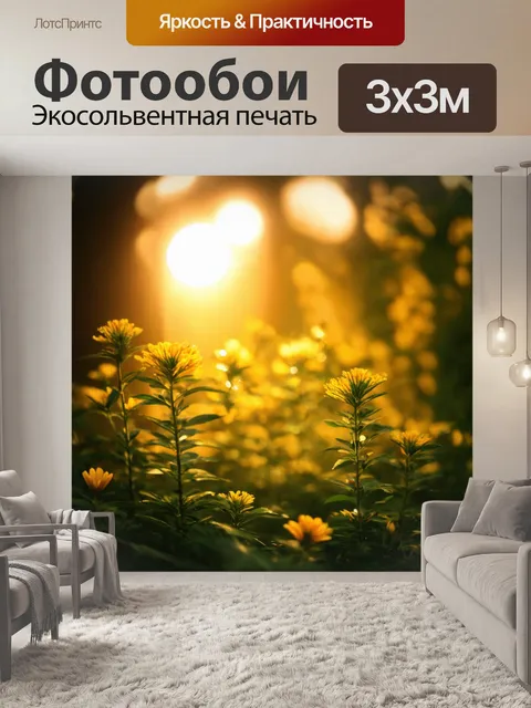Фотообои с теплым освещением и успокаивающей атмосферой