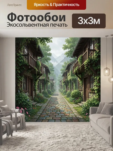 Фотообои Уютная горная деревня