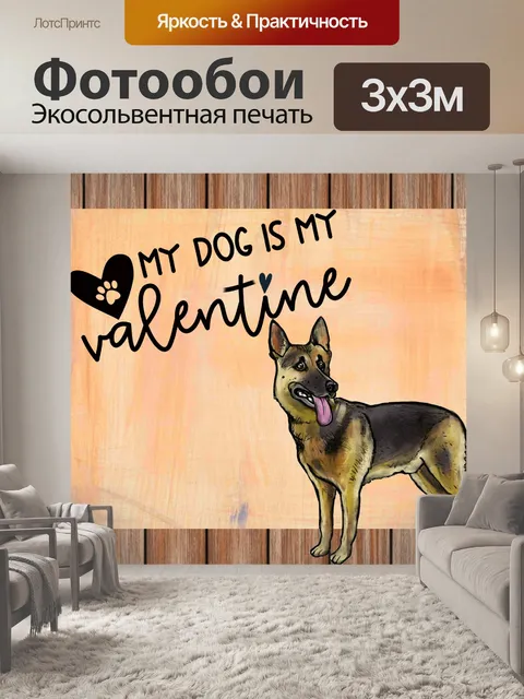 Фотообои Моя собака моя валентинка
