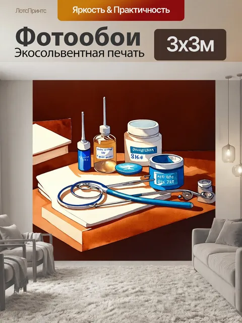 Фотообои стилевое натюрморт с медицинскими инструментами