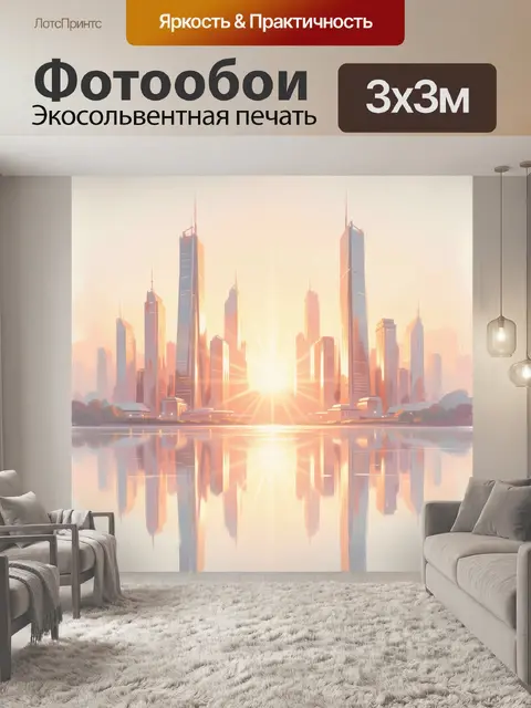 Фотообои Городские небоскрёбы на рассвете