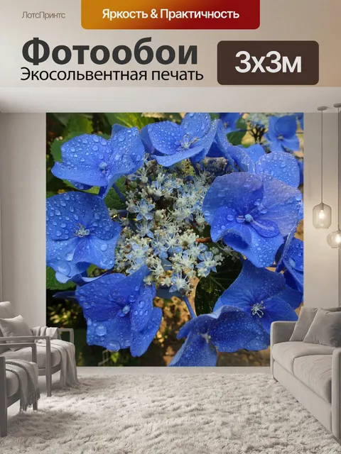 Фотообои Красивые синие цветы