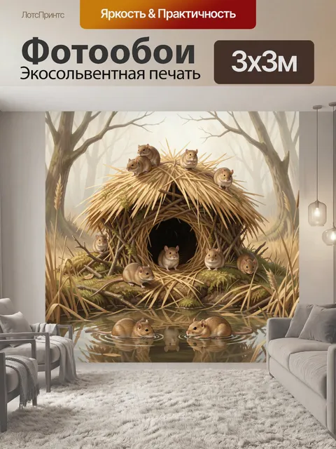 Фотообои Мыши у соломенной норы