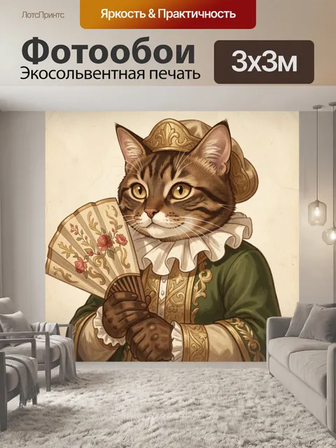 Фотообои Кот в ренессансном костюме