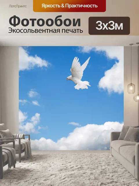 Фотообои Голубь, летающий в небе