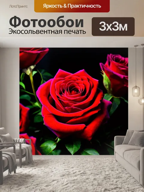 Фотообои розы в стиле модернизм, декоративные элементы, абстракция, яркие и тёмные акценты