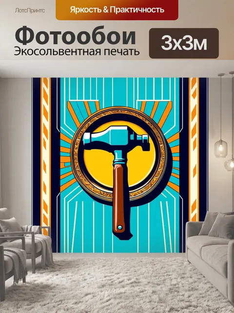 Фотообои графическая иллюстрация молотка