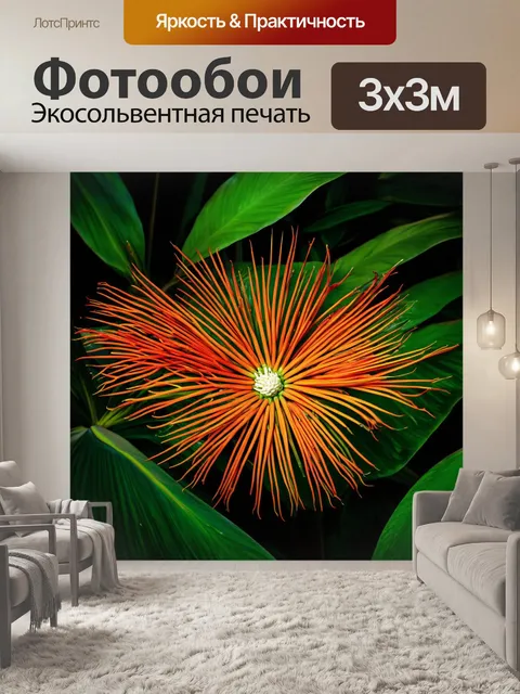 Фотообои изображение экзотических растений, используемых в медицине, в сочетании с их научными названиями