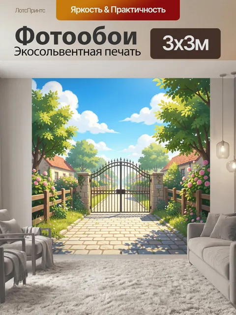 Фотообои Уютный вход в цветущий сад