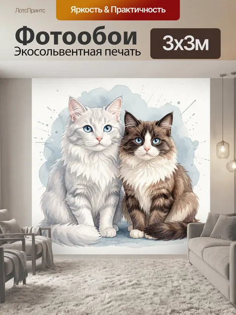 Фотообои Два пушистых котенка