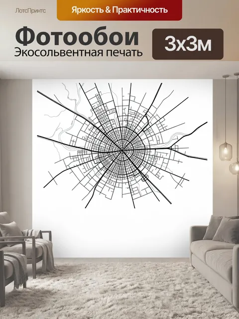 Фотообои Круговая схема улиц