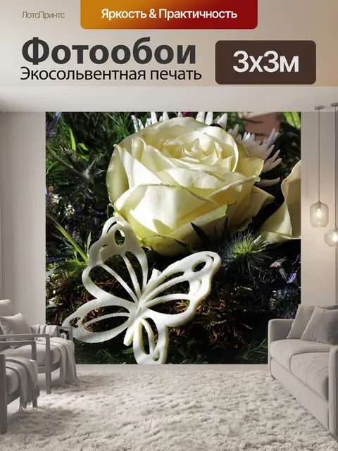 Фотообои Белая роза