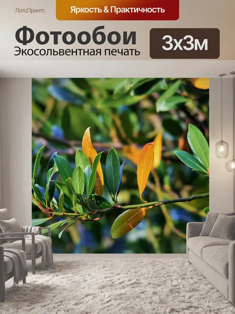 Фотообои ранние желтые листья