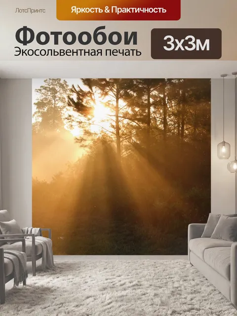 Фотообои Утренний туман Солнечные лучи 2