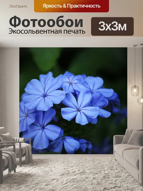 Фотообои синие цветы