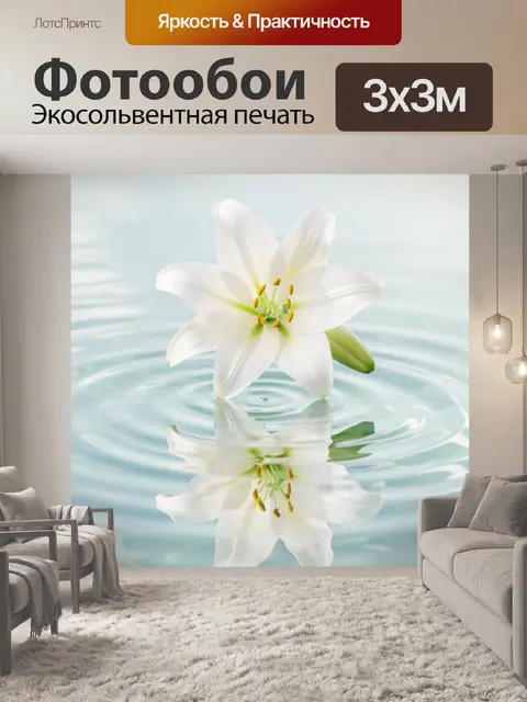 Фотообои Белая лилия на воде
