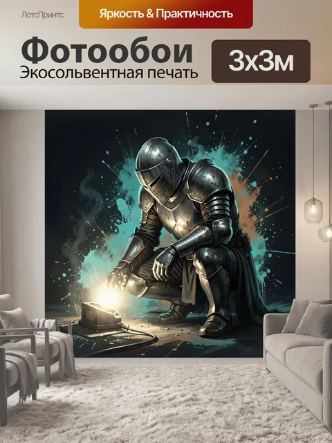 Фотообои Рыцарь у светящегося прибора