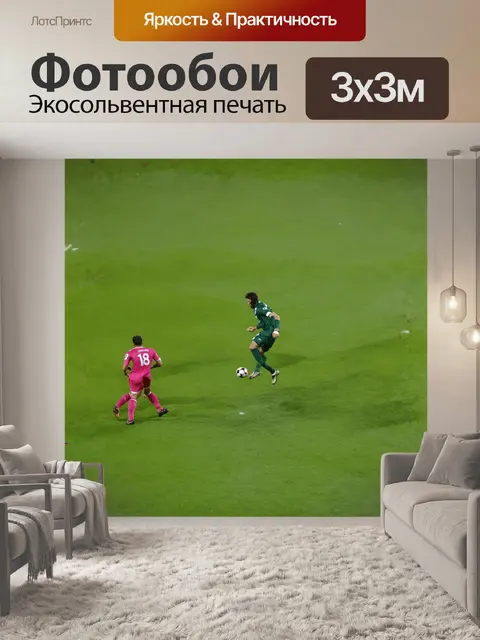 Фотообои на идеальном зеленом газоне чемпионата мира