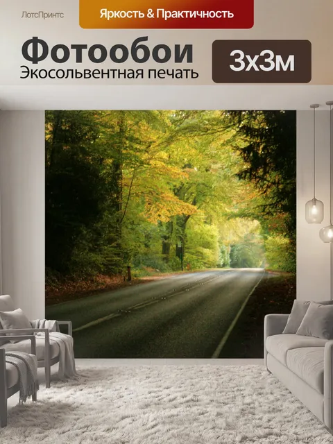 Фотообои Дорога в осень