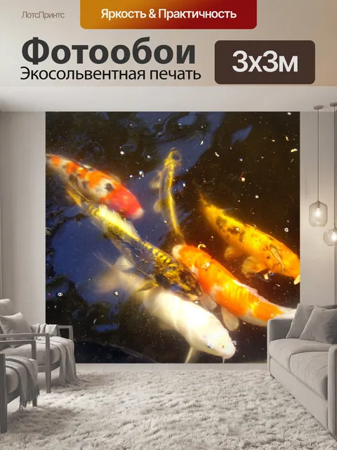 Фотообои золотых рыбок