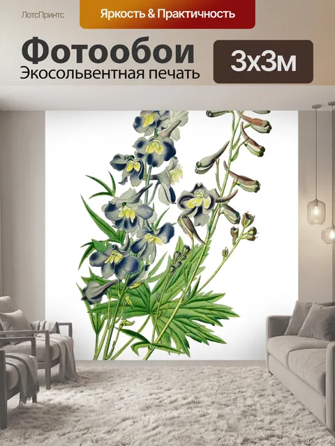 Фотообои Винтажные иллюстрации искусства цветы