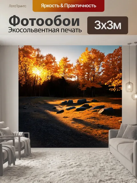 Фотообои вечернее солнце, мягко освещающее рудные горы, окруженные золотыми осенними деревьями